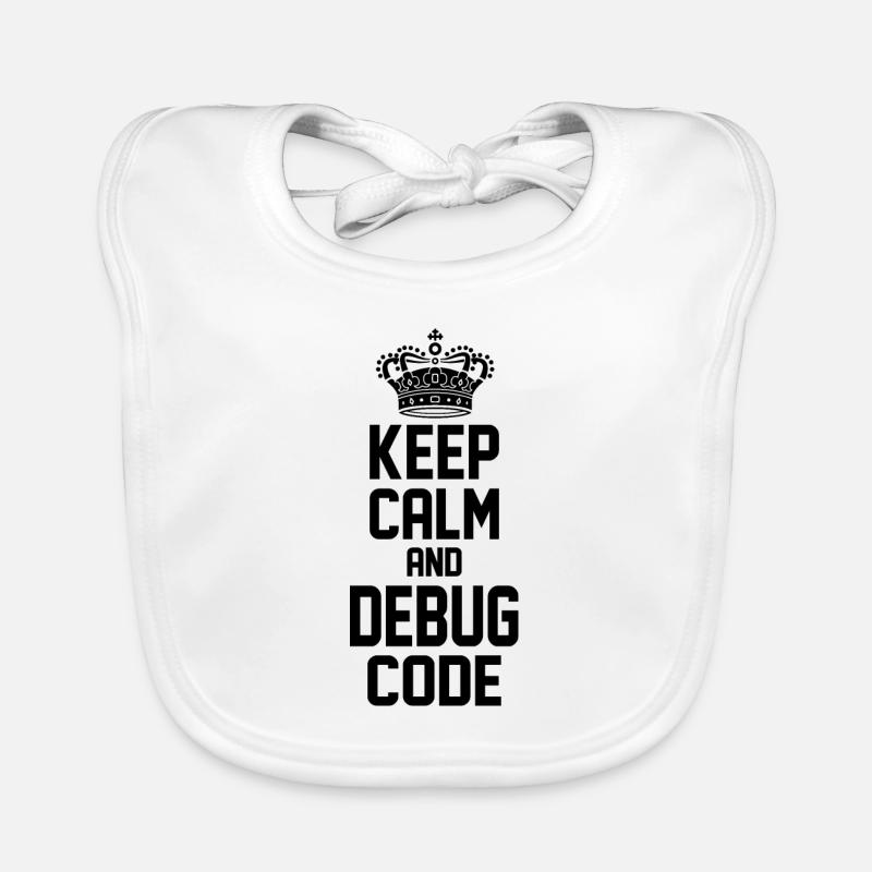 Keep Calm And Debug Code Programmer Nerd Software Baby Bio-Lätzchen