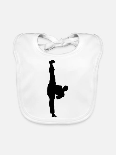 taekwondo sport2 - Bavoir bio Bébé - blanc - Devant