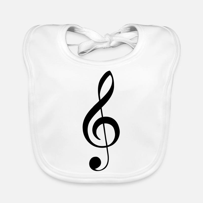 Clé de sol Clef - Bavoir bio Bébé - blanc
