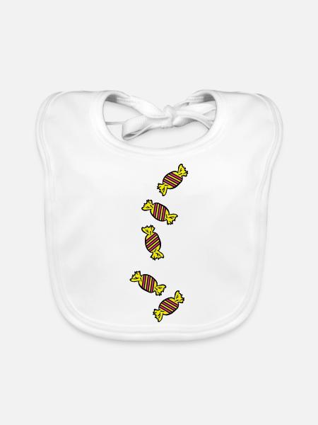 candy_sweets_ay3 - Organic Baby Bibs - white - Front
