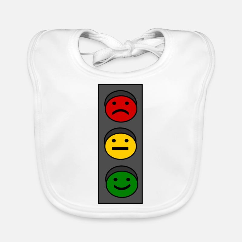 Traffic light emoticons Organic Baby Bibs