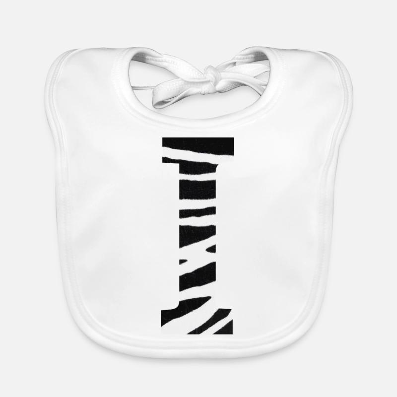 Buchstabe i Zebra Baby Bio-Lätzchen