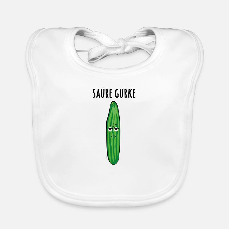 Saure Gurke, Gurken, Comic Baby Bio-Lätzchen