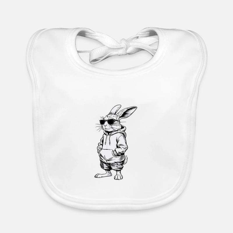 Cool Lapin de Pâques Lapin Cadeau de Joyeuses Pâques Bavoir bio Bébé