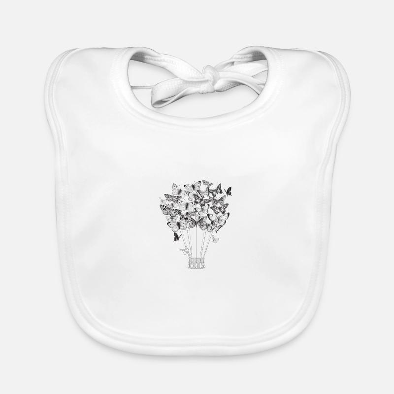 papillon - Bavoir bio Bébé - blanc