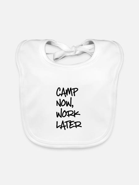 camping - Organic Baby Bibs - white - Front