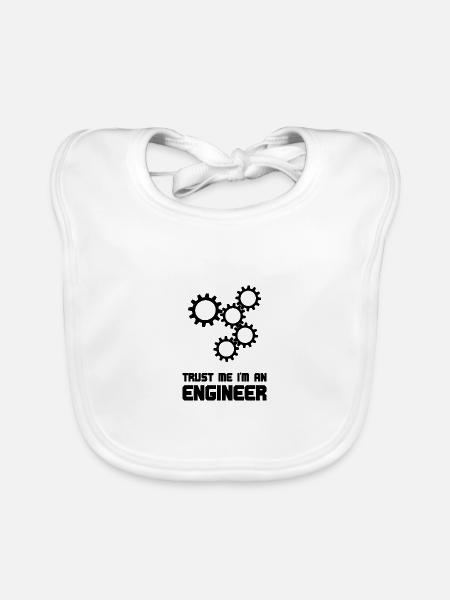 Zahnrad Engineer - Baby Bio-Lätzchen - Weiß