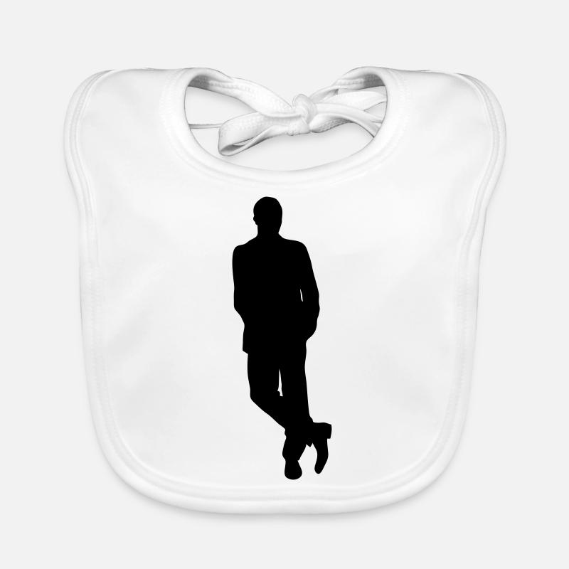 Man body Silhouette vector design Organic Baby Bibs