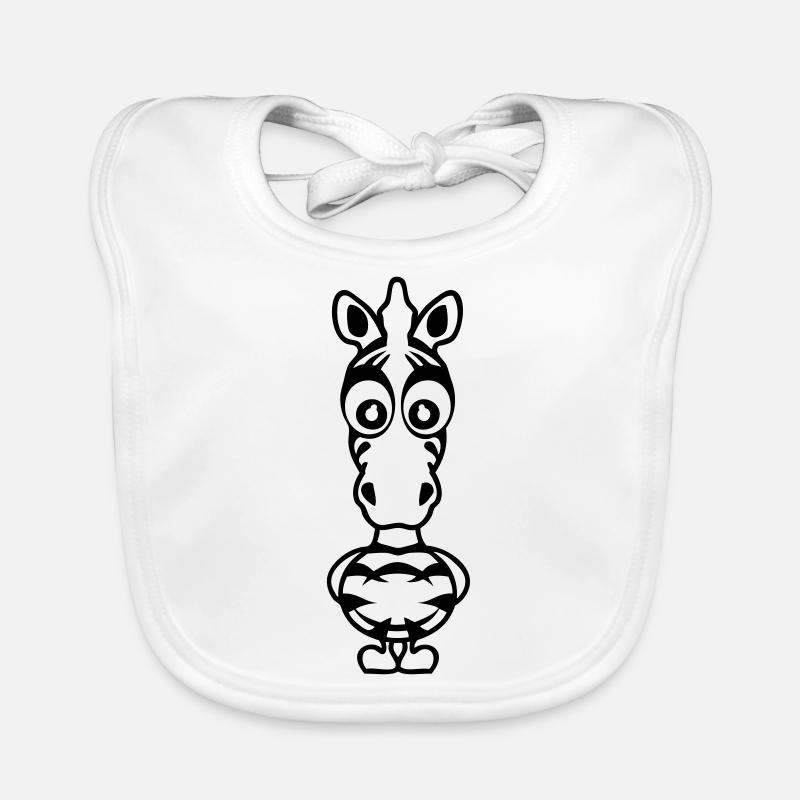 zebre funny drawing animals cartoon Organic Baby Bibs