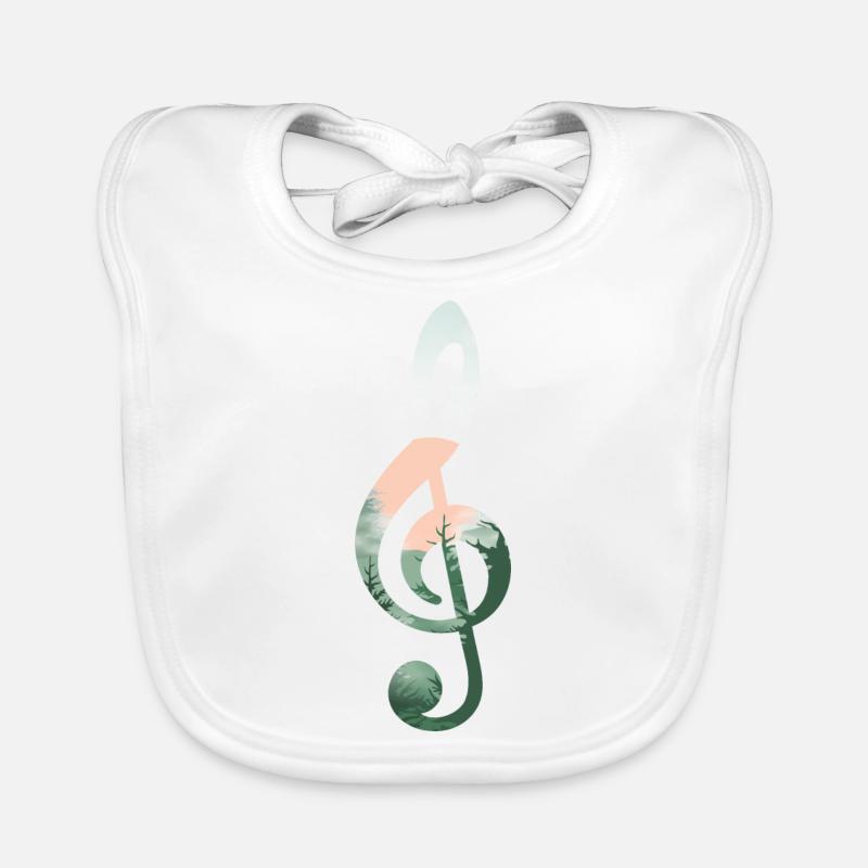 Treble Clef Landscape Organic Baby Bibs