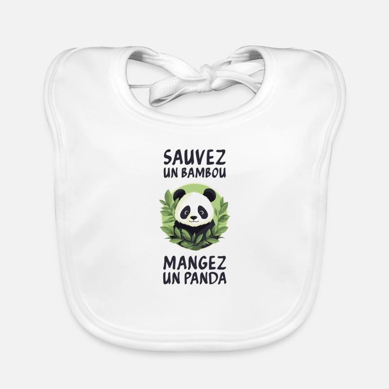 Rette einen Bambus, iss einen Panda. Baby Bio-Lätzchen