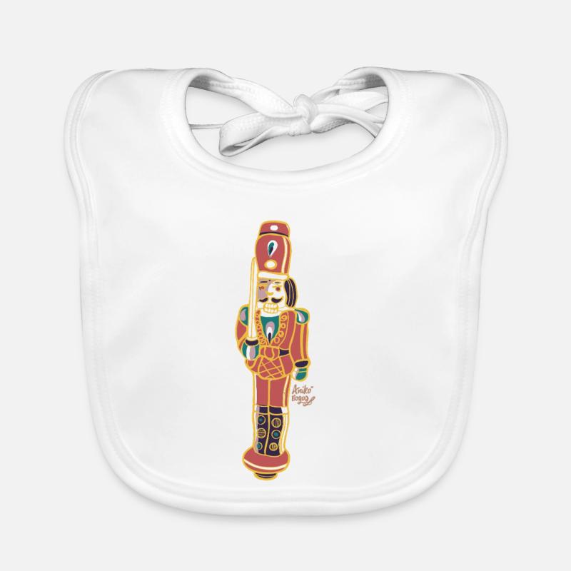 Bunter Nussknacker Deco Design - Baby Bio-Lätzchen - Weiß