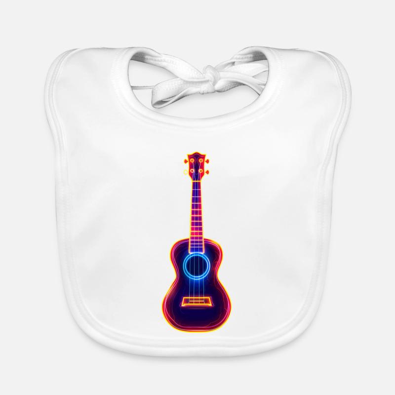 Retro Ukulele Synthwave Baby Bio-Lätzchen