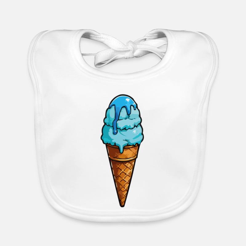 Blaues Eiscreme Cartoon Eiswaffel Baby Bio-Lätzchen