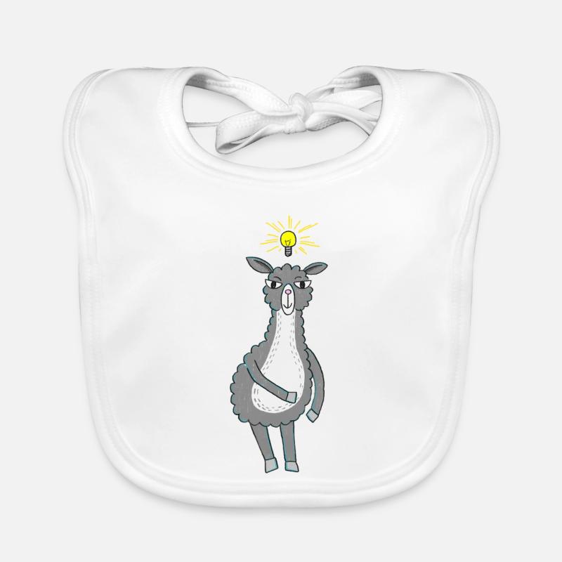 Lama a une idée - Bavoir bio Bébé - blanc