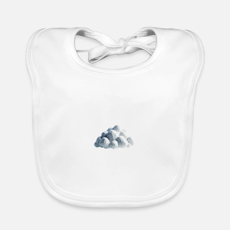Cloud Polygon - Organic Baby Bibs - white