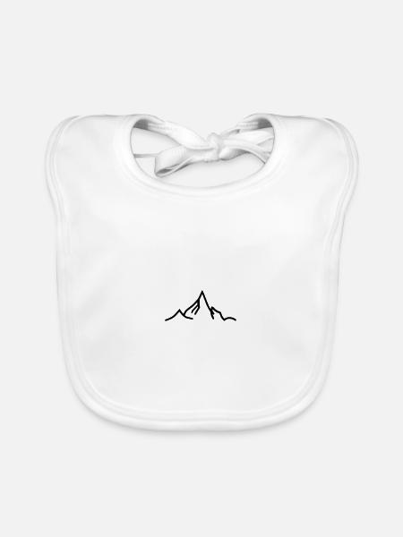 mountain - Organic Baby Bibs - white - Front
