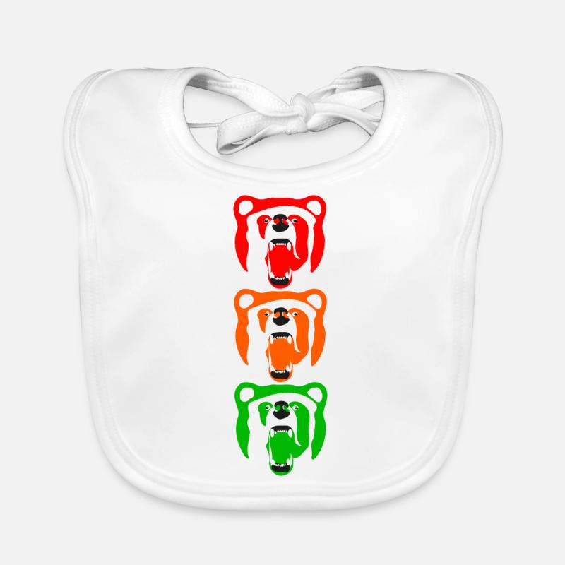 Berlin Bär Design Kunst Geschenk Farbenfroh Ampel Baby Bio-Lätzchen
