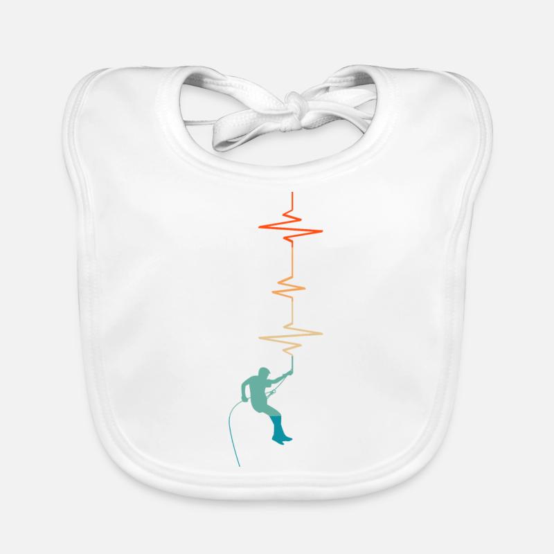 Heartbeat Climbing - Geschenkidee - Baby Bio-Lätzchen - Weiß