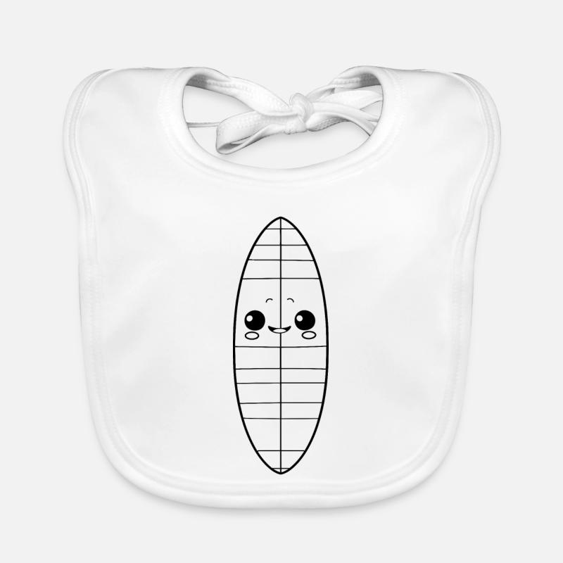Surfbrett Comic Look Baby Bio-Lätzchen