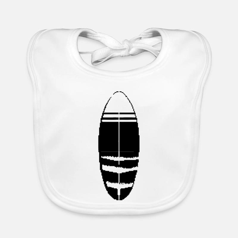Surfboard Pixel Organic Baby Bibs