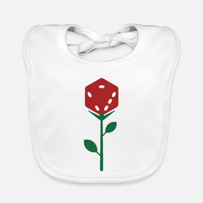 Dice Rose Bloom Botanical Illustration Organic Baby Bibs
