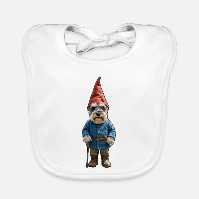 Garden Gnome Schnauzer Magic Organic Baby Bibs