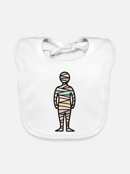 Mumie Halloween Symbol Pastell - Baby Bio-Lätzchen - Weiß - Vorne