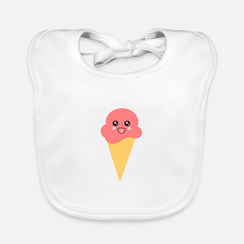 Crème glacée Crème glacée à la fraise Bavoir bio Bébé
