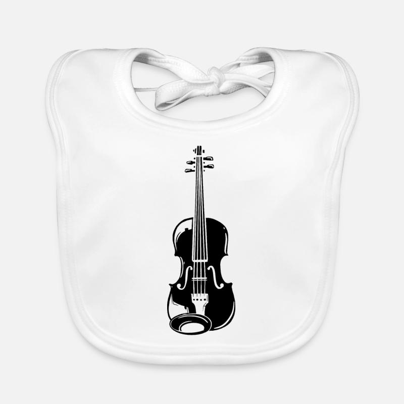 Violon Violon Instrument de musique - Bavoir bio Bébé - blanc