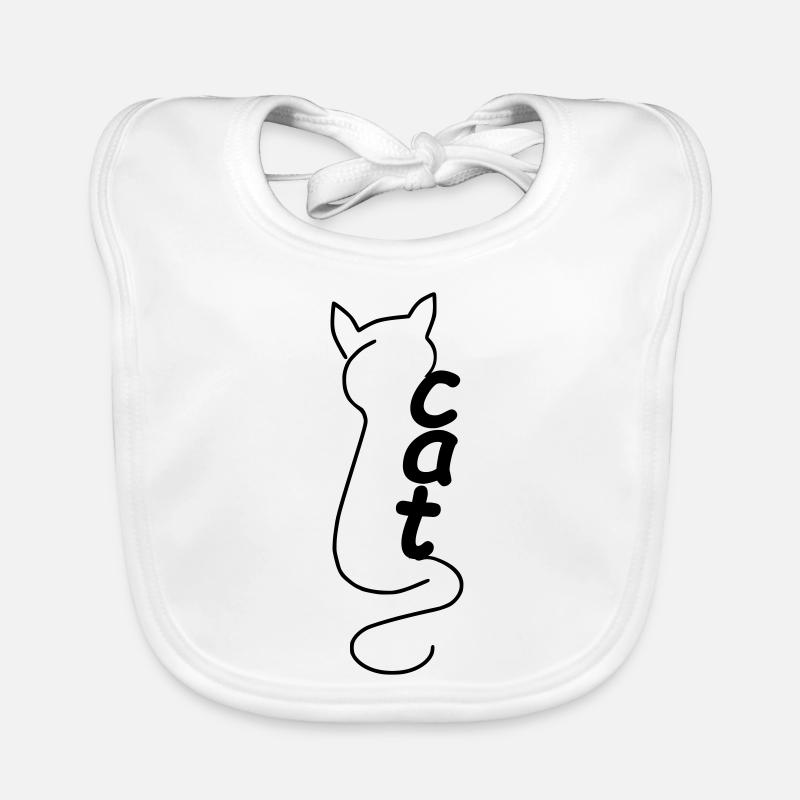 Chat - Bavoir bio Bébé - blanc