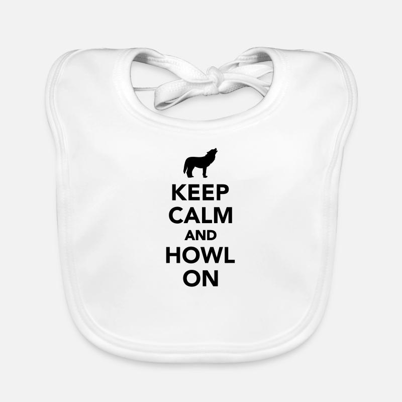 Wolf - Organic Baby Bibs - white