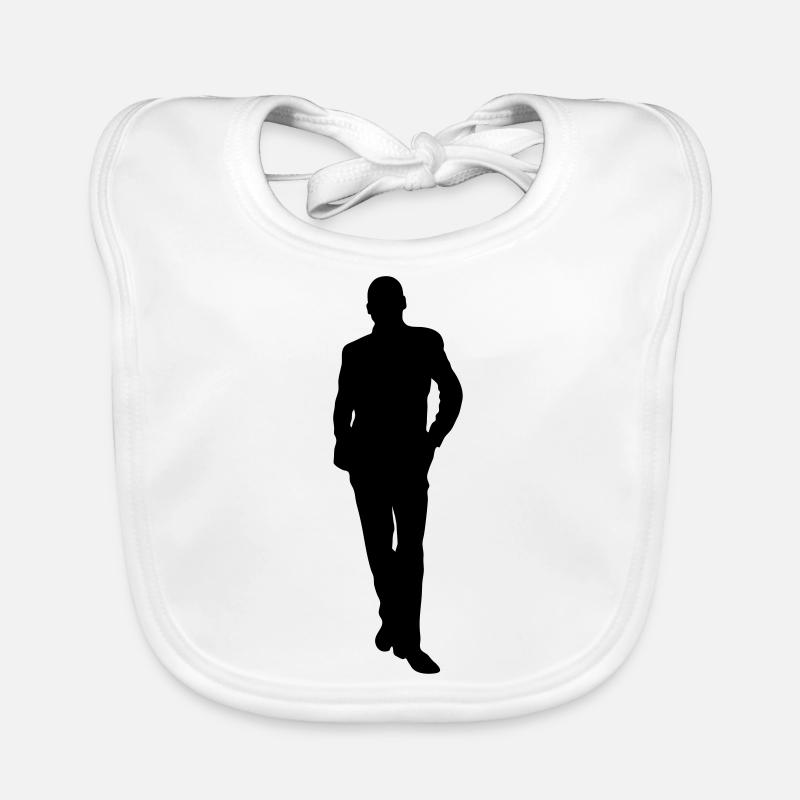 Man body Silhouette vector design Organic Baby Bibs
