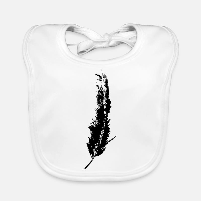 KEIKO Feder V Feather Freedom B W Schwarzweiss Bab Baby Bio-Lätzchen