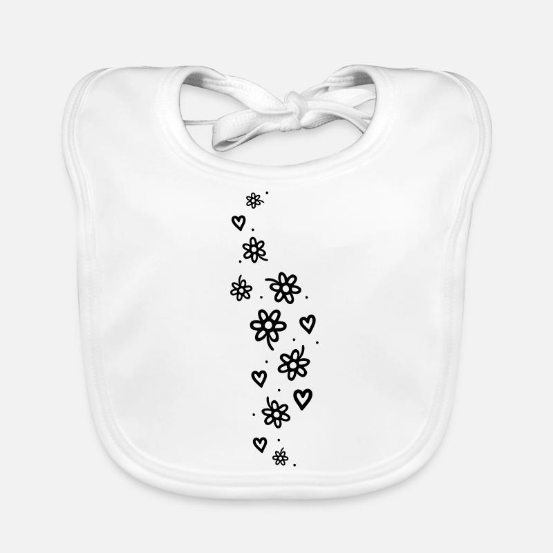 Floral Glitter Organic Baby Bibs