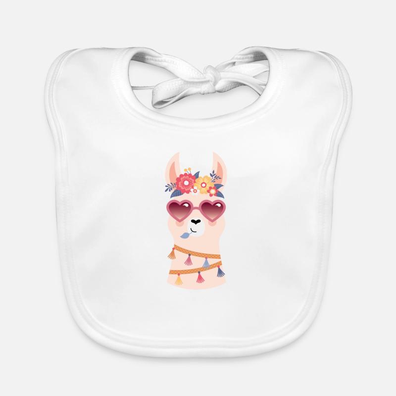 cooles Lama mit Sonnenbrille Baby Bio-Lätzchen