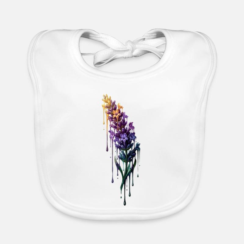 Lavendel mit tropfender Farbe Baby Bio-Lätzchen