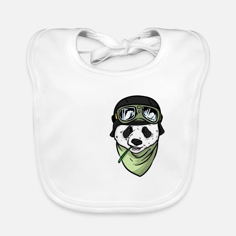 Panda bear pilot Panda hobby aviator for pilots Organic Baby Bibs