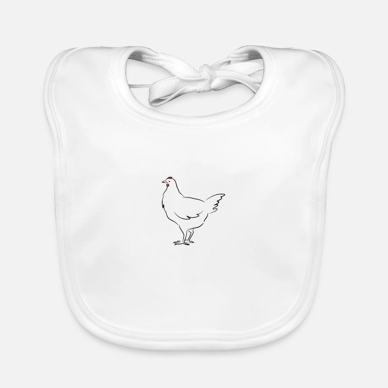 Hen. Chicken. Red comb Organic Baby Bibs