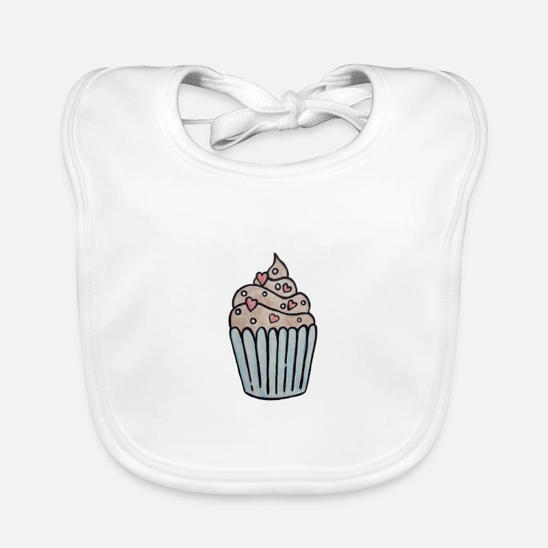 Cupcake avec un coeur Bavoir bio Bébé