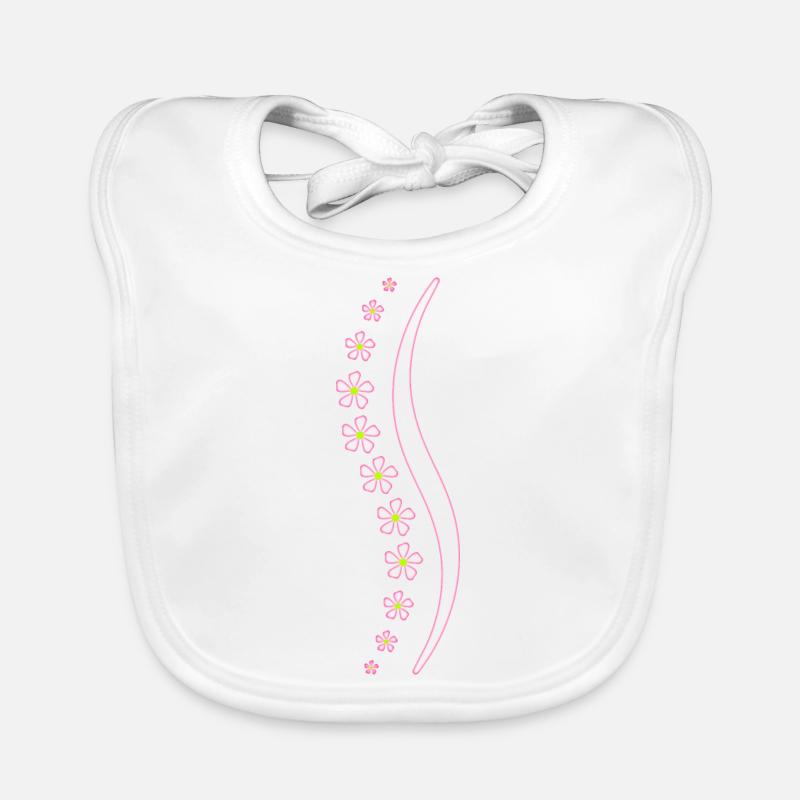 Flower spine pink Organic Baby Bibs