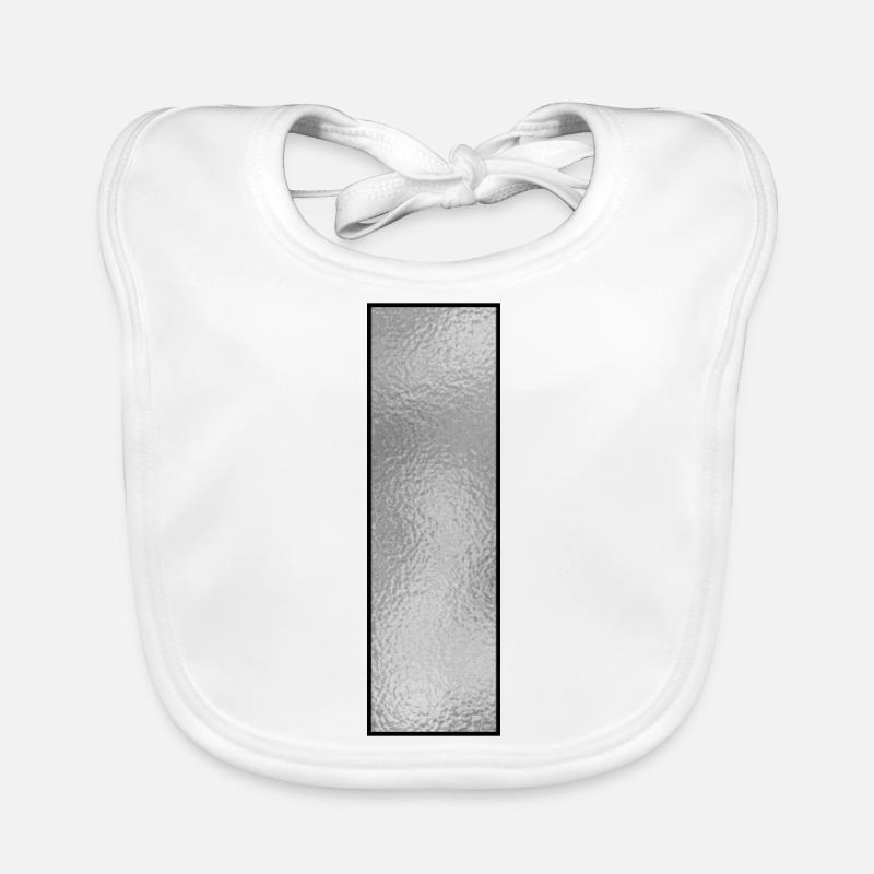 Lettera I Argento Bavaglino ecologico per neonato