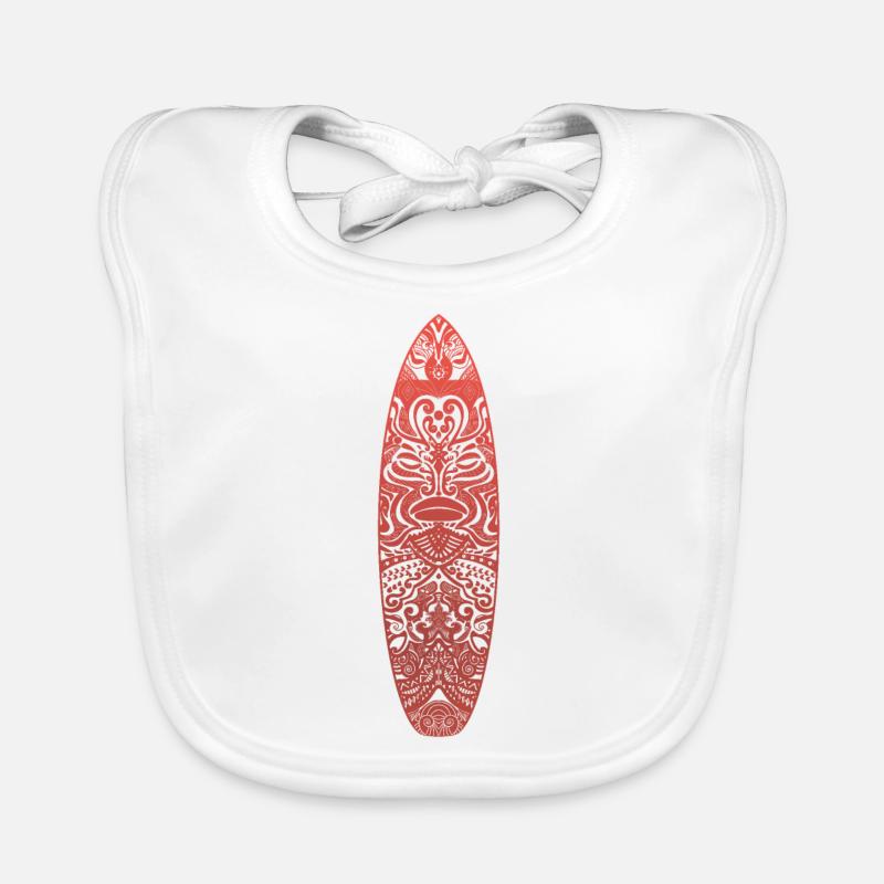 Maori Surf (version rouge) Bavoir bio Bébé