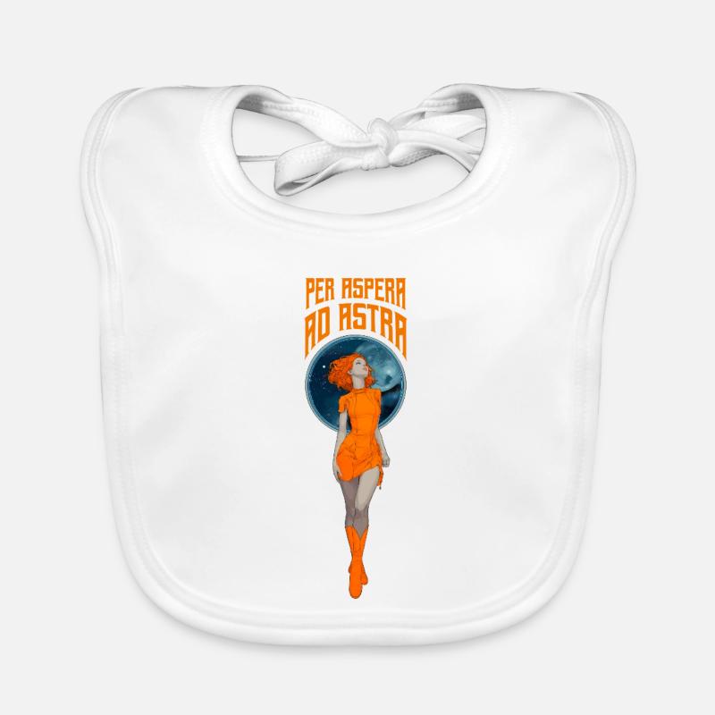 Per Aspera ad Astra – Astronaute rétro - Bavoir bio Bébé - blanc