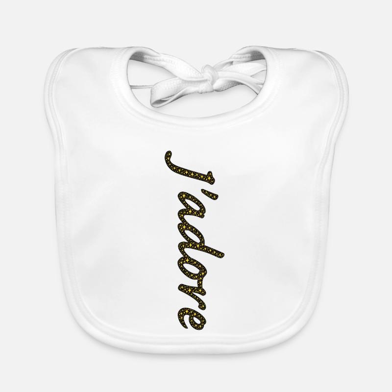 Traînée d'étoiles dorées cursive Bavoir bio Bébé