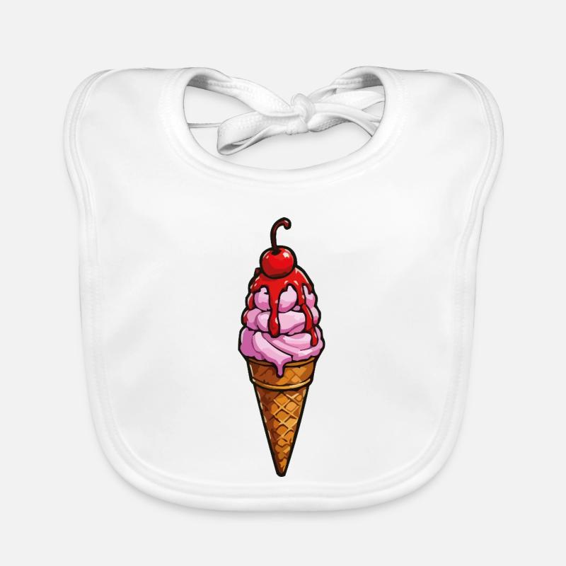 Kirsche Erdbeere Eiscreme Organic Baby Bibs