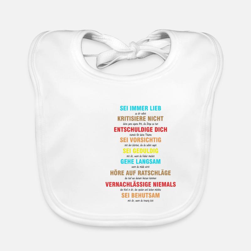 Sei immer lieb zu dir selbst - Spruch Baby Bio-Lätzchen
