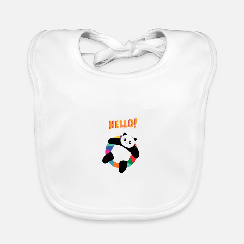 Chill Panda Says Hello - Idée cadeau Bavoir bio Bébé