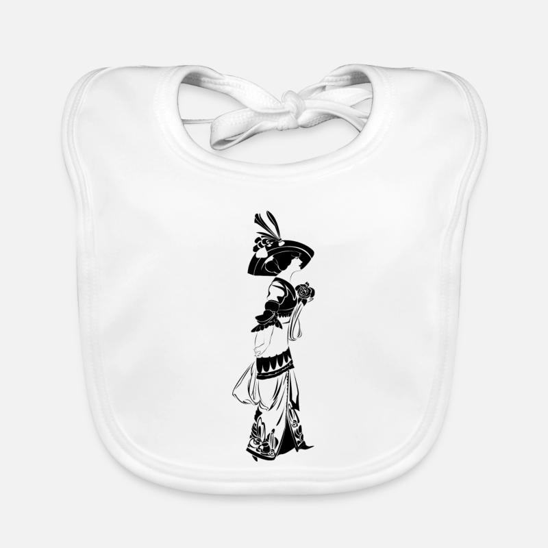 Victorian Elegance with floral pattern Organic Baby Bibs