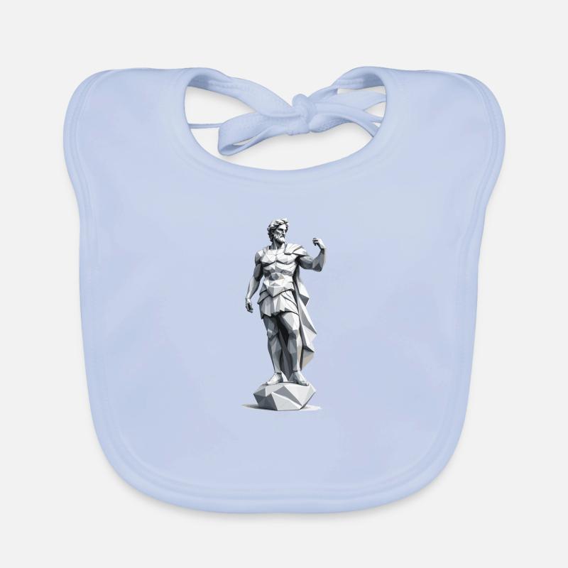 Greek God - Low Poly Design Organic Baby Bibs